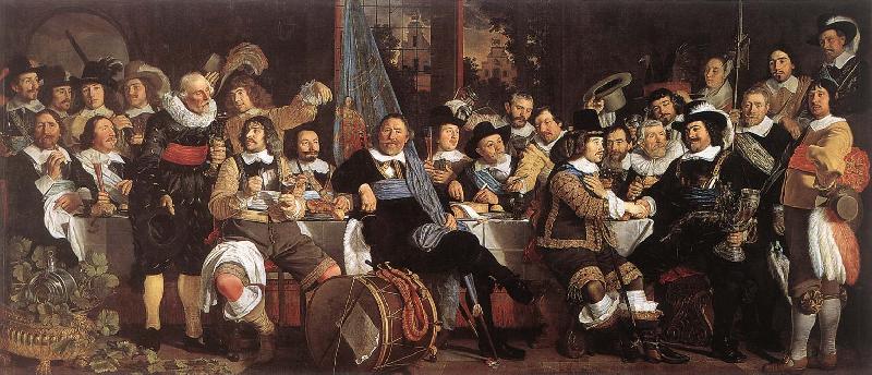 HELST, Bartholomeus van der Celebration of the Peace of Mnster, 1648, at the Crossbowmen s Headquarters